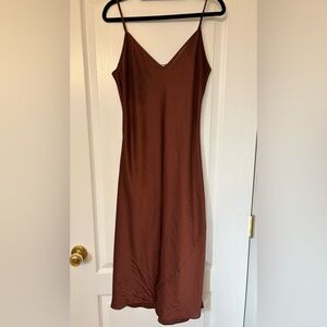Aritzia- Wilfred Burgundy Midi Slip Dress